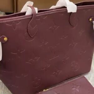 Elegant Burgundy Designer Like Tote Bag